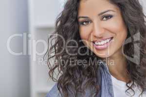 Beautiful Happy Hispanic Woman Smiling