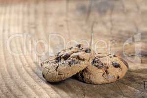 two chocolate chips cookies