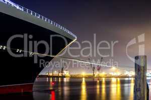 cruise ship at night