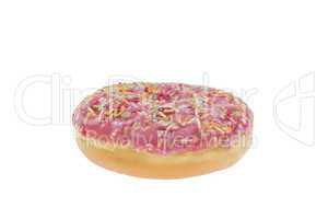 donut with pink glaze isolated