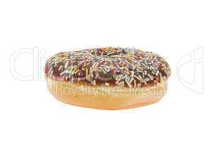 donut with chocolate glaze isolated