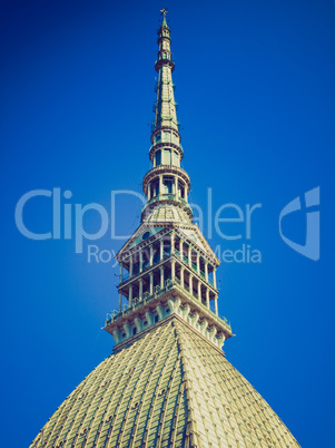 retro look mole antonelliana, turin