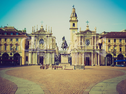 retro look piazza san carlo, turin