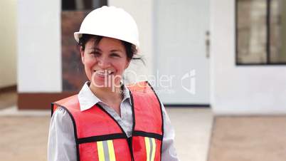 Hispanic Female Foreman Smiling