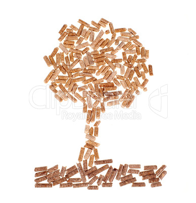 Tree of wood pellet
