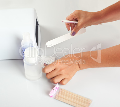 uv lamp for nails with equipment