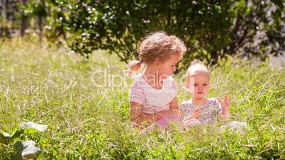 Sisters rest in the park