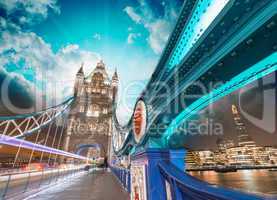 London. Magnificence of Tower Bridge with its beautiful night co