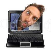wow expression with laptop