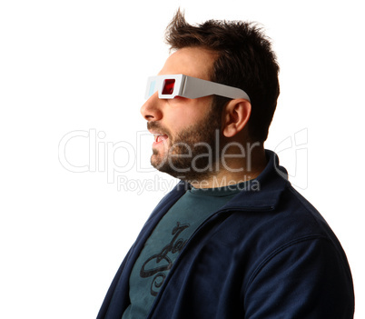 Man Wearing 3d Glasses