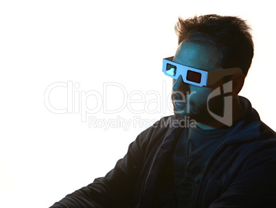 Man Wearing 3d Glasses