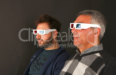 Two Men Wearing 3d Glasses