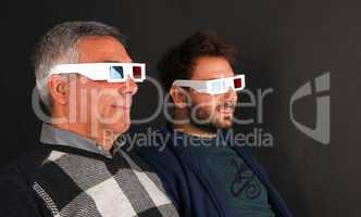 Two Men Wearing 3d Glasses