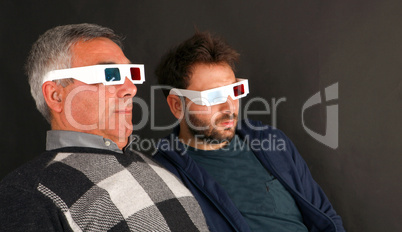 Two Men Wearing 3d Glasses