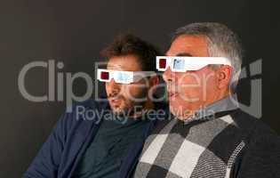Two Men Wearing 3d Glasses