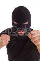 Criminal with balaclava pull any punches