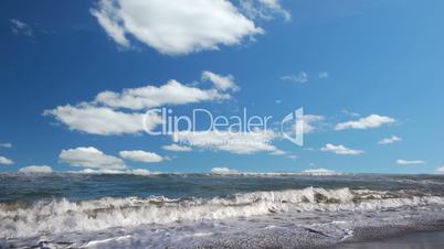 waves crashing on the beach