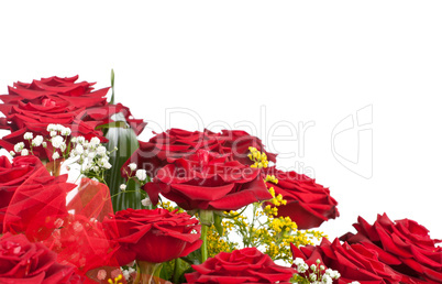 Corner of red roses