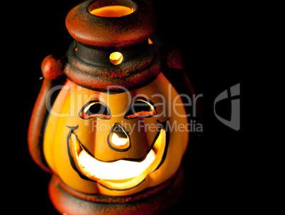 Pumpkin lantern with candle