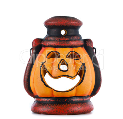 Pumpkin lantern with candle