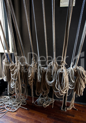 Support cables for the scenes of the theater