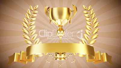 Gold cup with laurel wreath