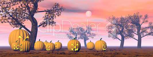 halloween pumpkins - 3d render