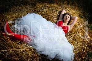 Laying in hay
