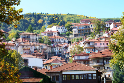 the houses in metsovo greek village, greece