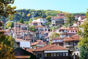 the houses in metsovo greek village, greece