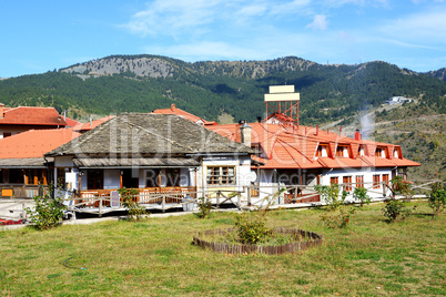 the building of luxury hotel, metsovo, greece