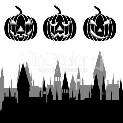 pumpkins for halloween. vector illustration.