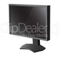 black lcd tv  monitor on white background. vector illustration