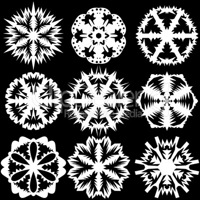 set of snowflakes, vector illustration.