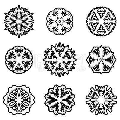 set of snowflakes, vector illustration.