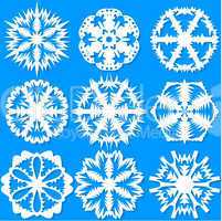 set of snowflakes, vector illustration.
