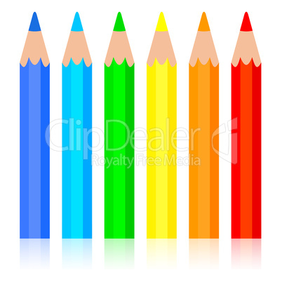 set of colored pencil, vector illustration.