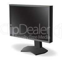 black lcd tv  monitor on white background. vector illustration