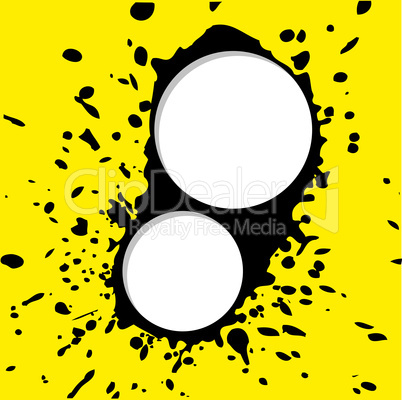 brush blot vector on yellow  background. vector illustration.
