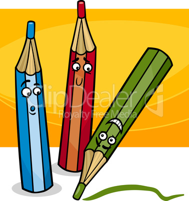 funny crayons cartoon illustration