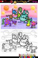 cartoon fantasy group coloring page