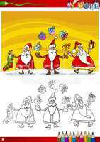 santa claus group coloring page