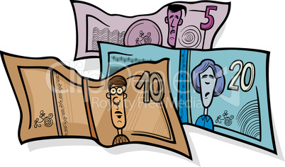 banknotes currency cartoon illustration