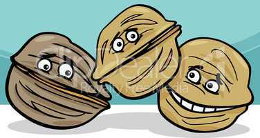 walnuts nuts cartoon illustration