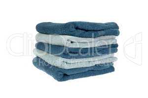 light and dark blue towels folded