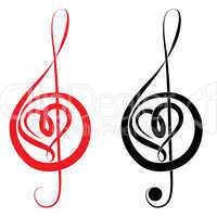 heart of treble clef and bass clef