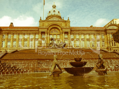 retro looking victoria square, birmingham