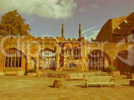 retro looking coventry cathedral ruins