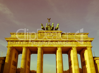 retro looking brandenburger tor, berlin