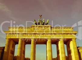 retro looking brandenburger tor, berlin